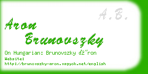 aron brunovszky business card